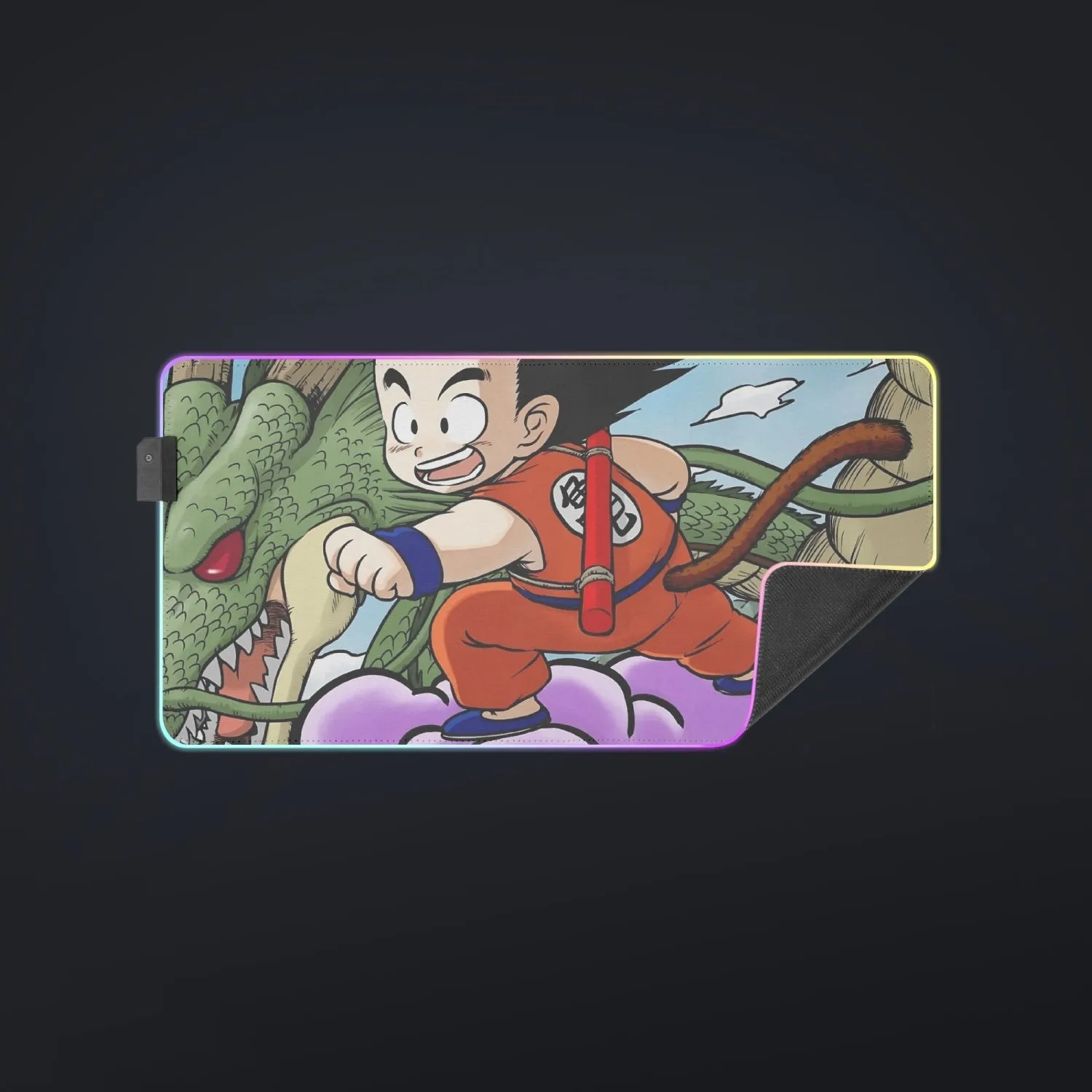 Dragon Ball  Kid Goku Flying With Shenron cool  LED Mouse Pad