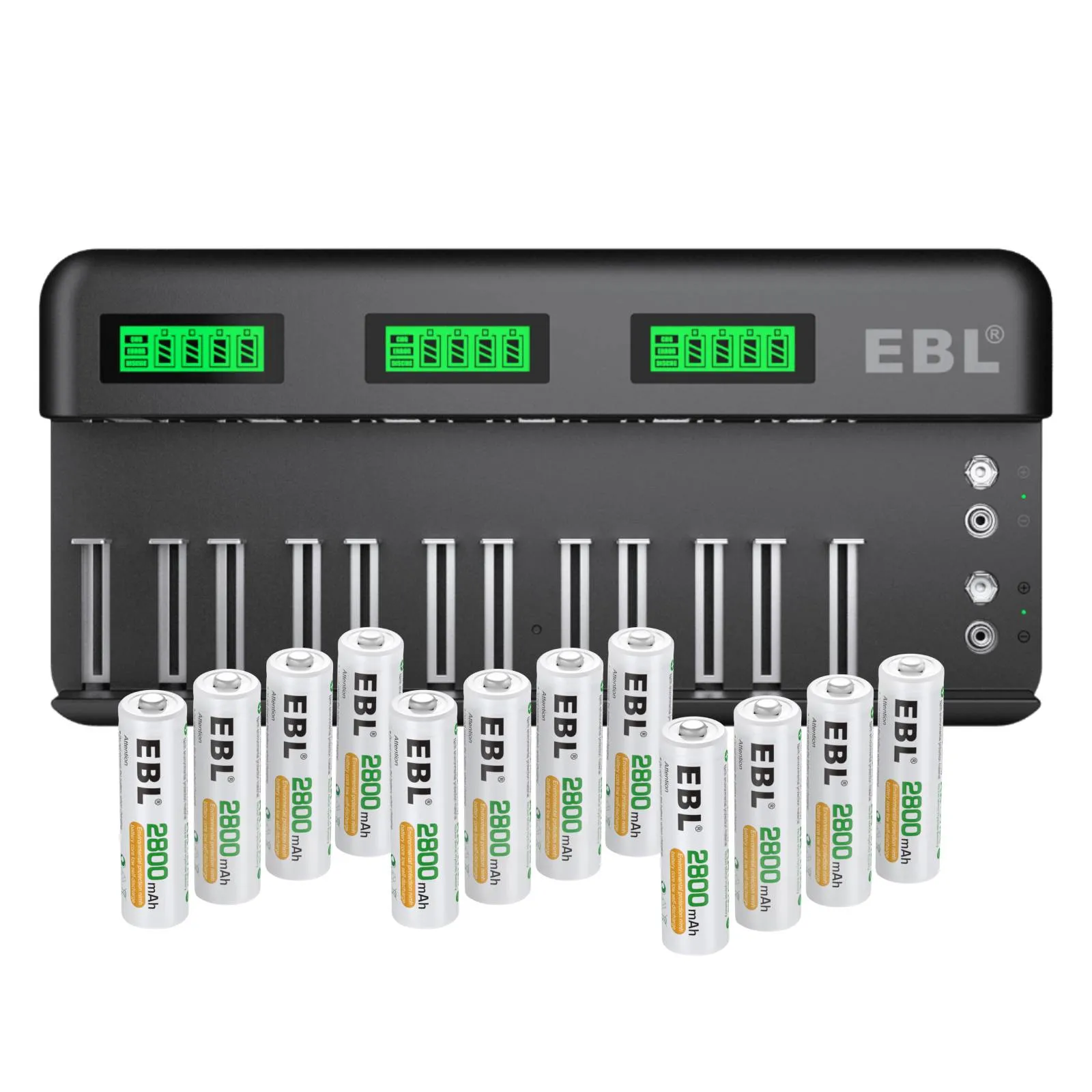 EBL 12 2 Bay Universal Battery Charger and 1.2V AA AAA Ni-Mh Rechargeable Batteries