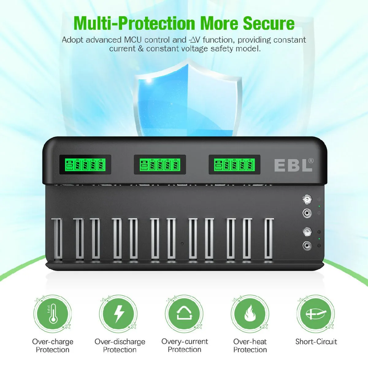 EBL 12 2 Bay Universal Battery Charger and 1.2V AA AAA Ni-Mh Rechargeable Batteries