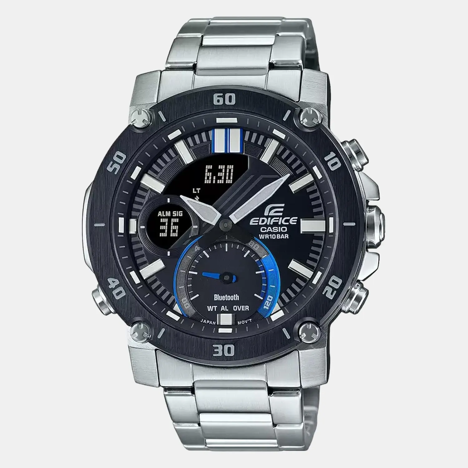 Edifice Men's Analog-Digital Stainless Steel Watch EX525 - ECB-20DB-1ADF