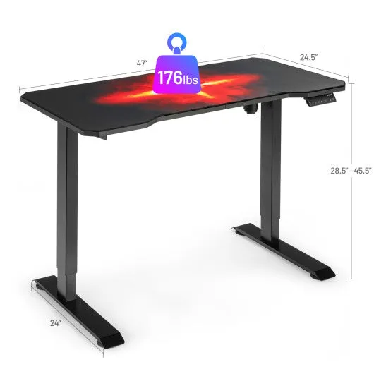 Electric Standing Gaming Desk with Height Adjustable Splice Board