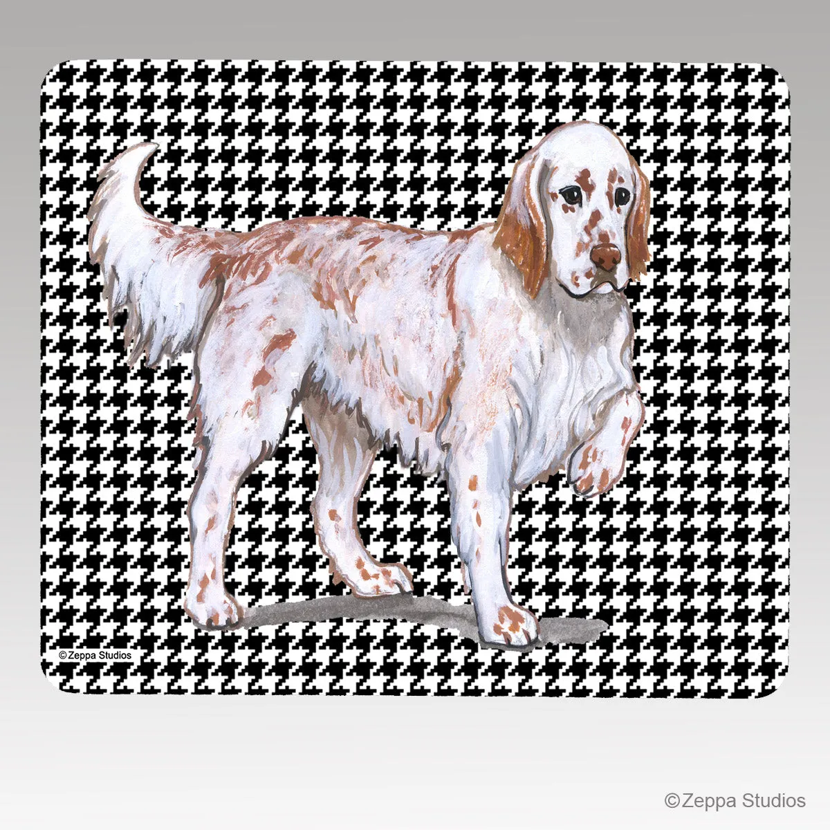 English Setter Houndstooth Mouse Pad