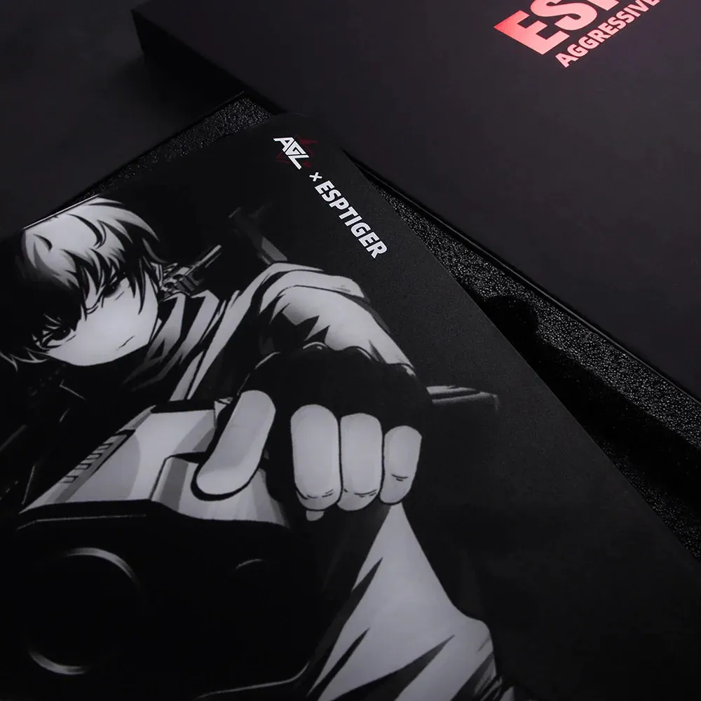 Esptiger Lotus Black AGL Edition | Glass | Gaming Mousepad