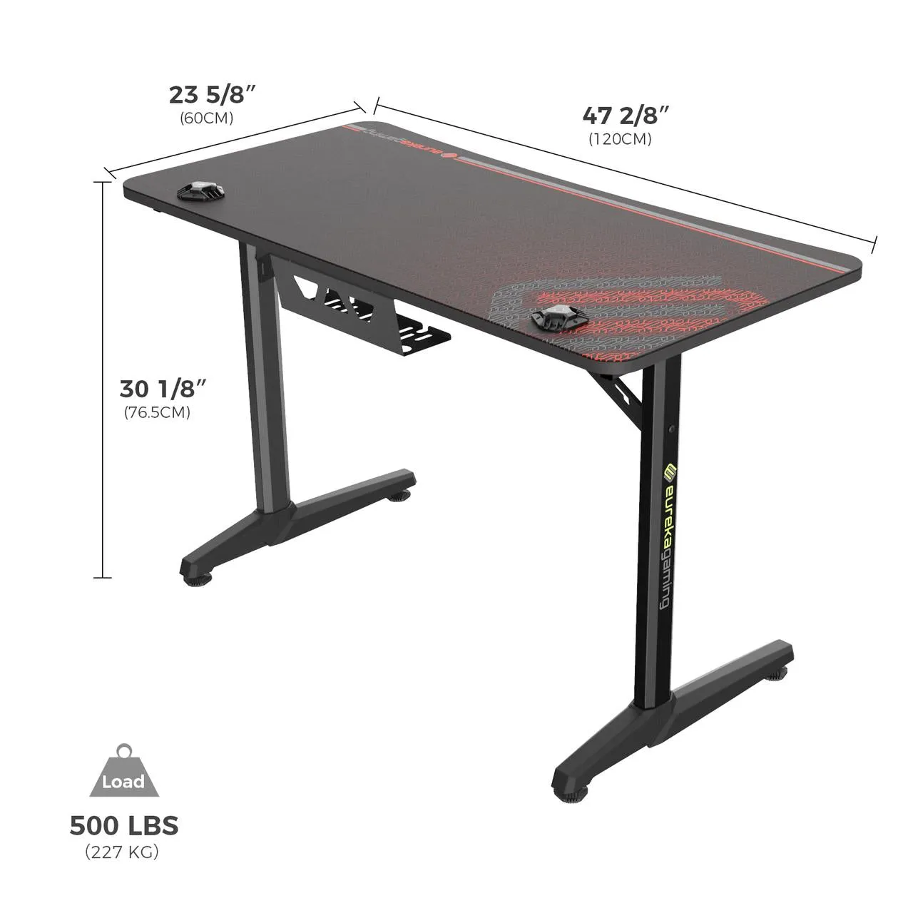 Eureka Ergonomic GIP-P47 Gaming Desk Black