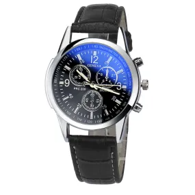 Faux Leather Analog Wristwatch for Men