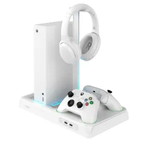 Fixed Xbox Series S/X Stander m. Køling & 2 x Controller Ladepladser - Hvid