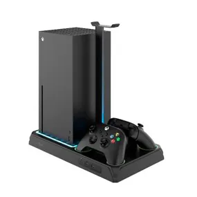 Fixed Xbox Series S/X Stander m. Køling & 2 x Controller Ladepladser - Sort