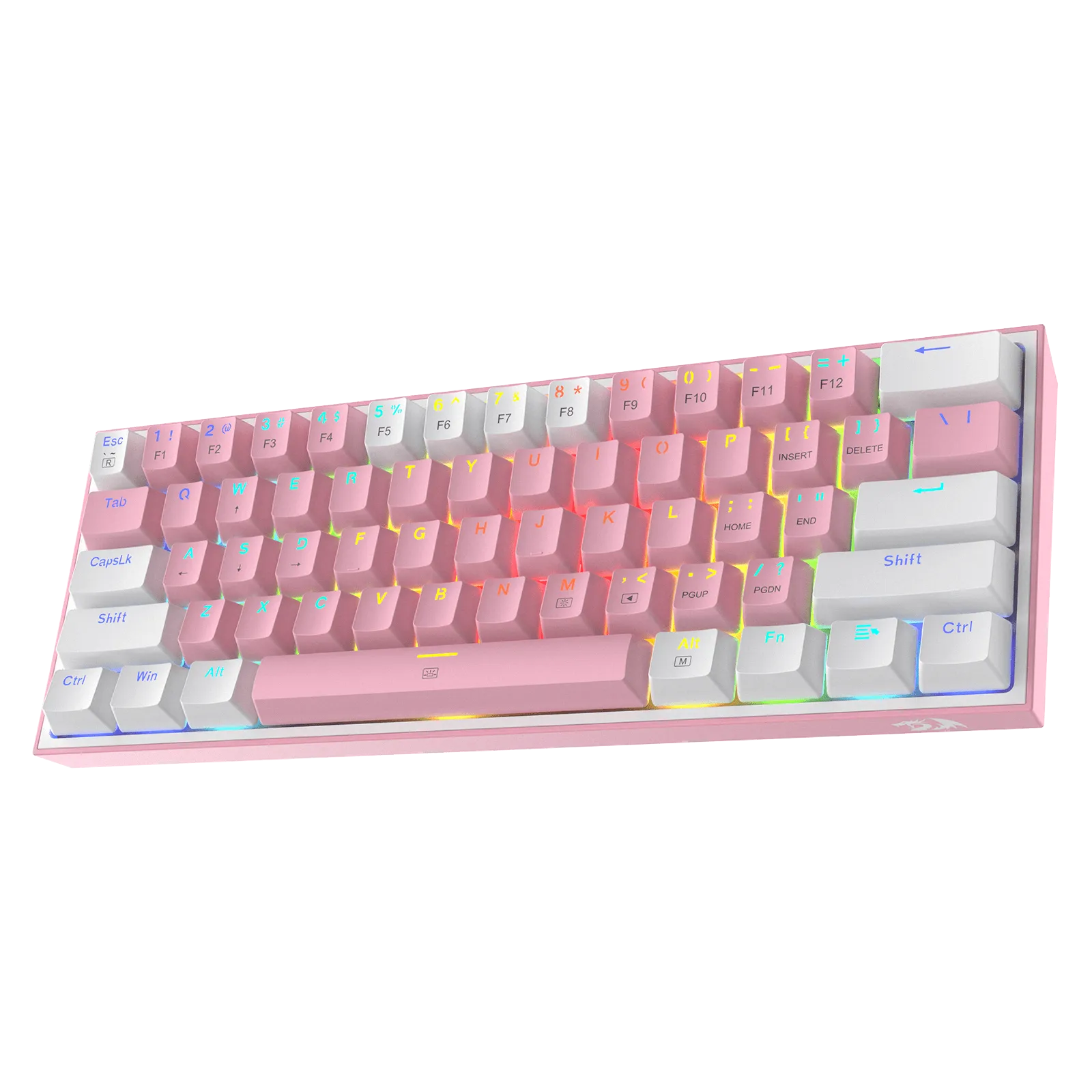 FIZZ K617 60 White & Pink Mechanical keyboard