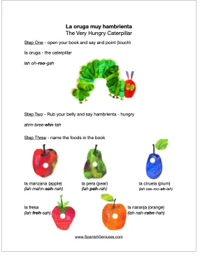 Flip Flop Spanish Enrichment: The Very Hungry Caterpillar Download Unit Study