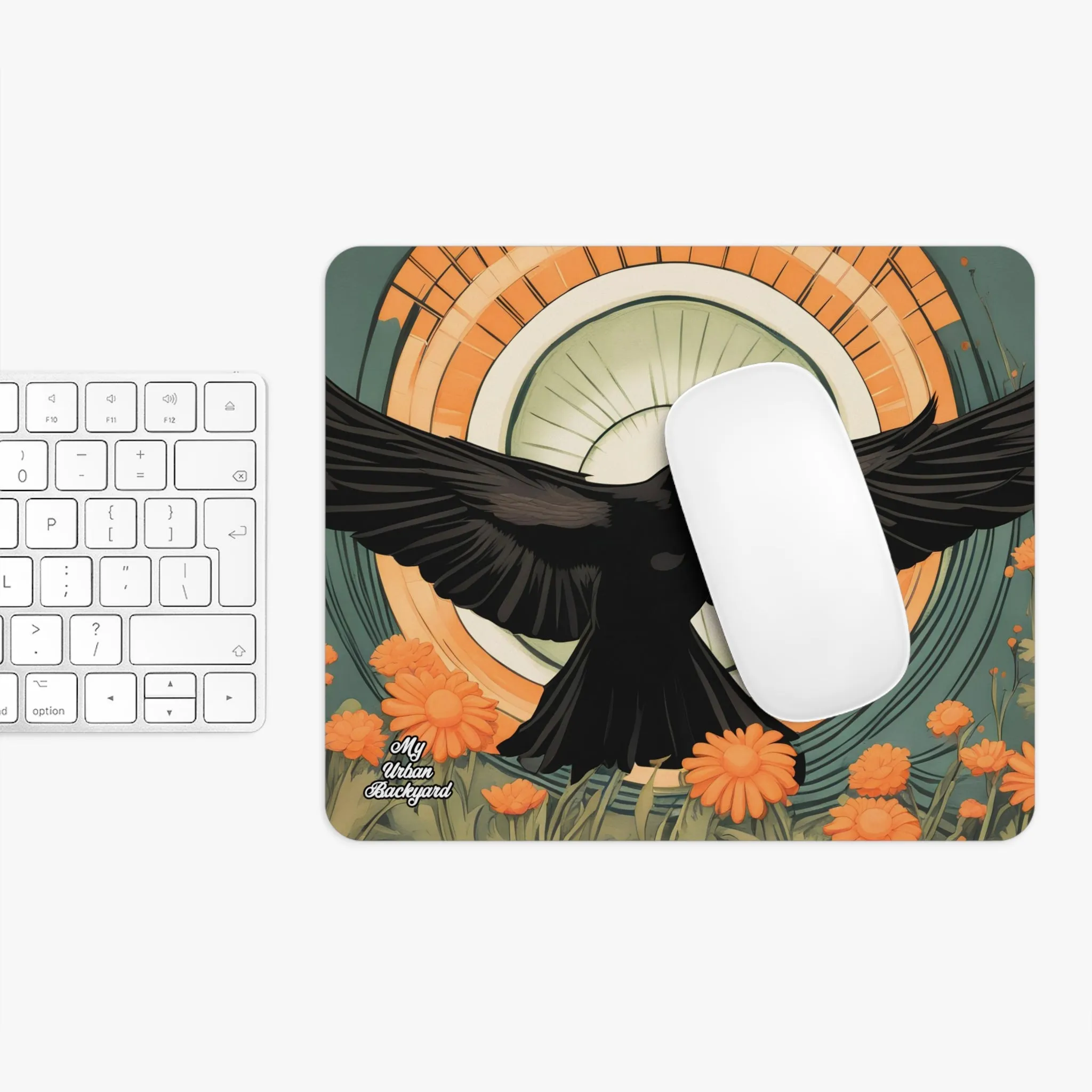 Flying Crow, Computer Mouse Pad - for Home or Office