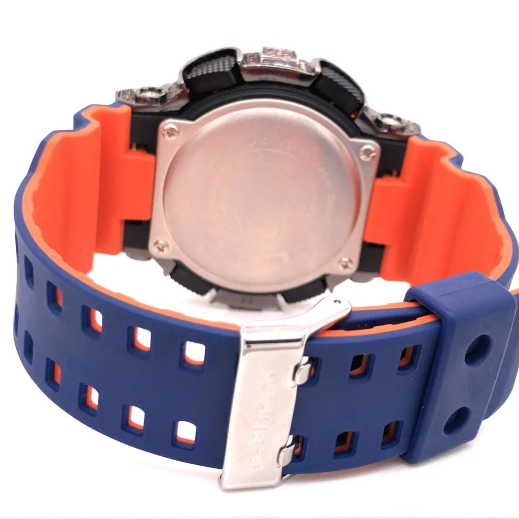 G Shock Blue & Orange Iced Out Bezel Analog & Digital