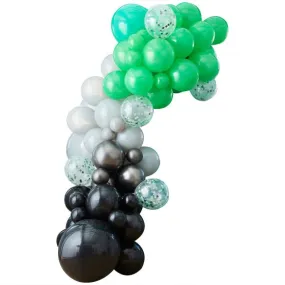 Game Controller Black, Green & Grey Balloon Arch