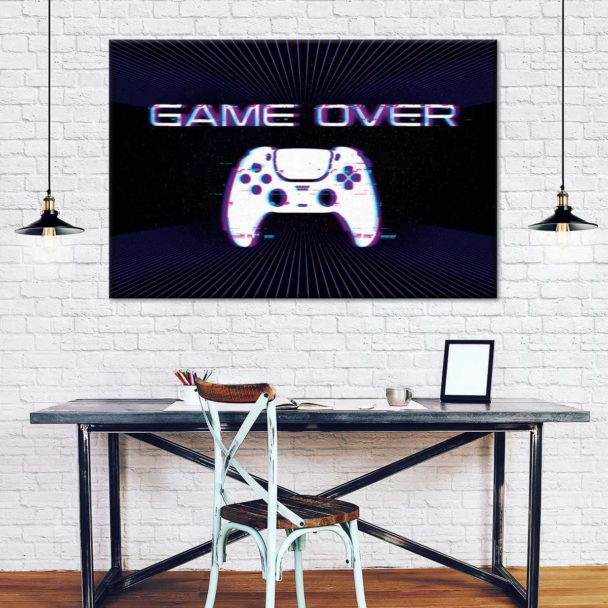 Game Over Controller Glitch Wall Art