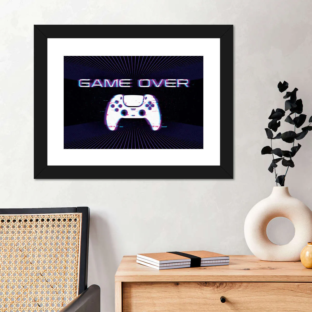 Game Over Controller Glitch Wall Art