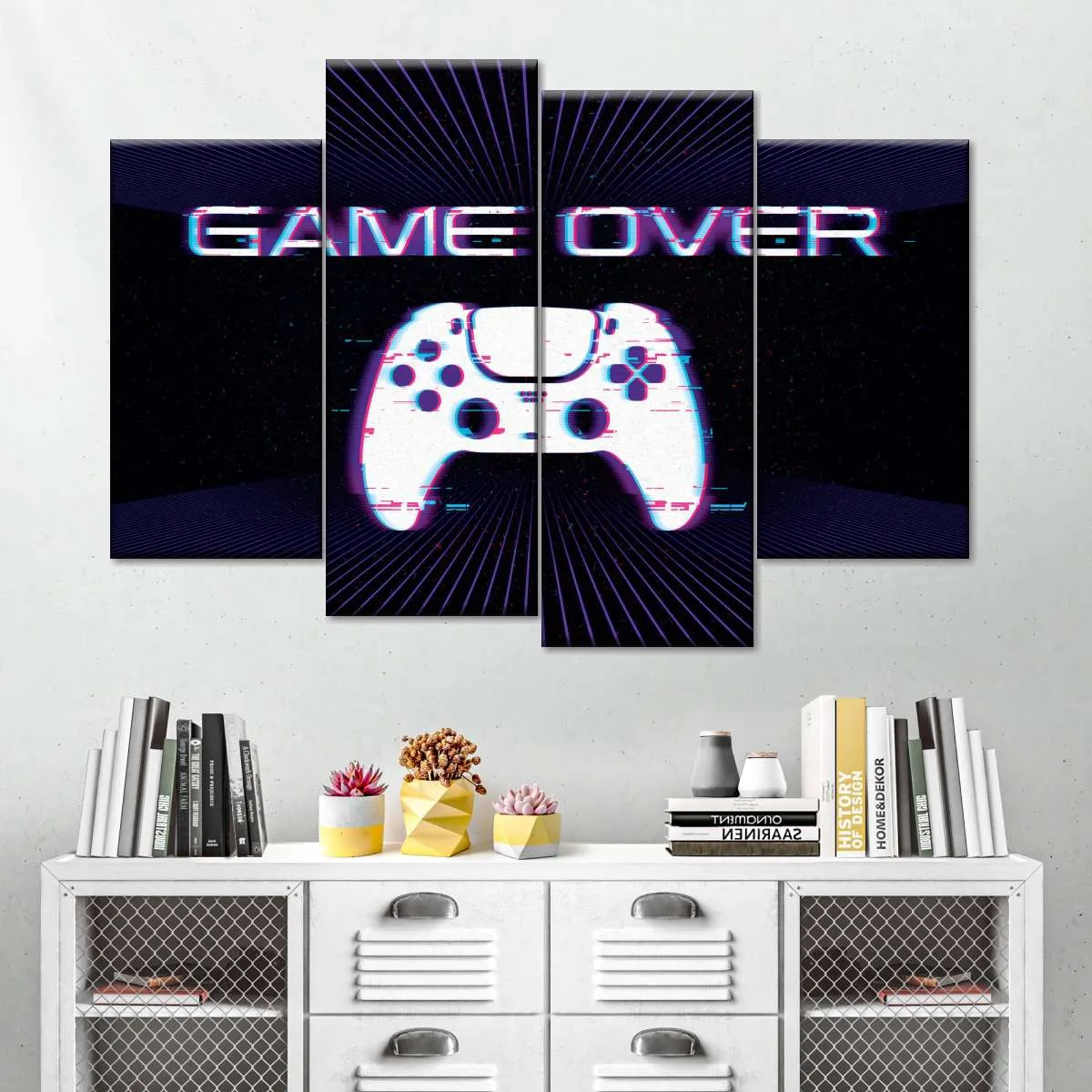 Game Over Controller Glitch Wall Art