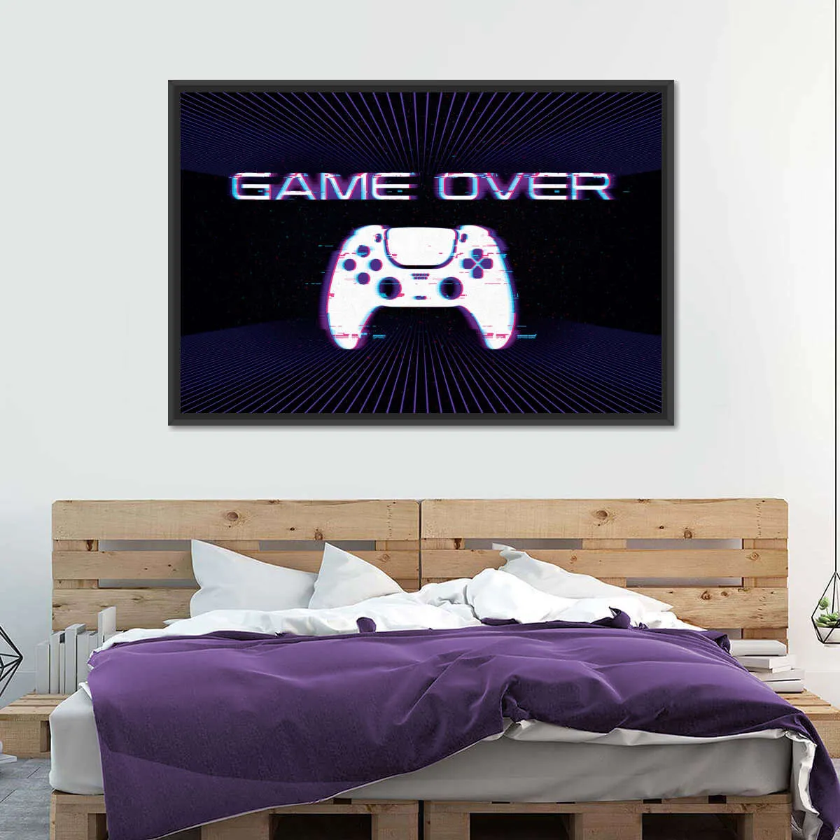 Game Over Controller Glitch Wall Art