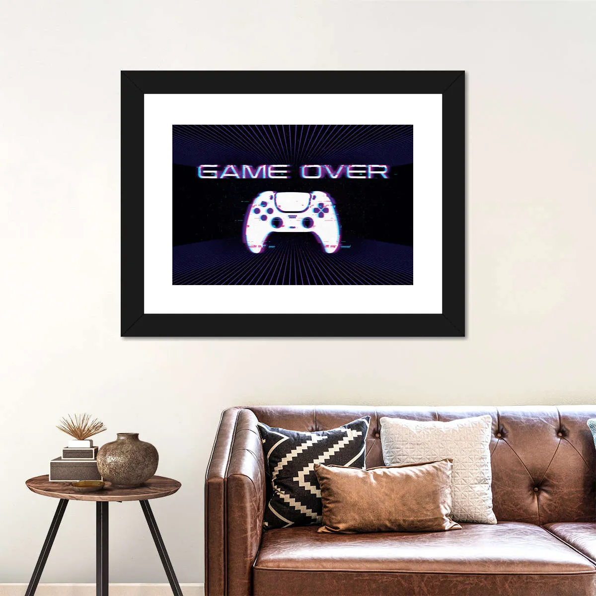 Game Over Controller Glitch Wall Art