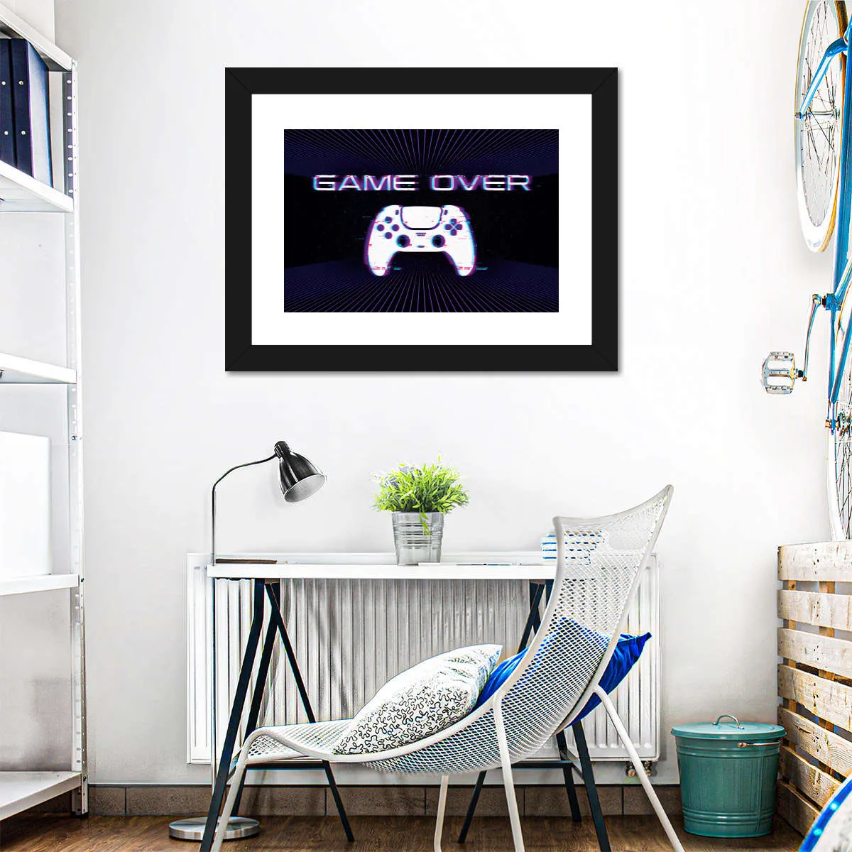 Game Over Controller Glitch Wall Art