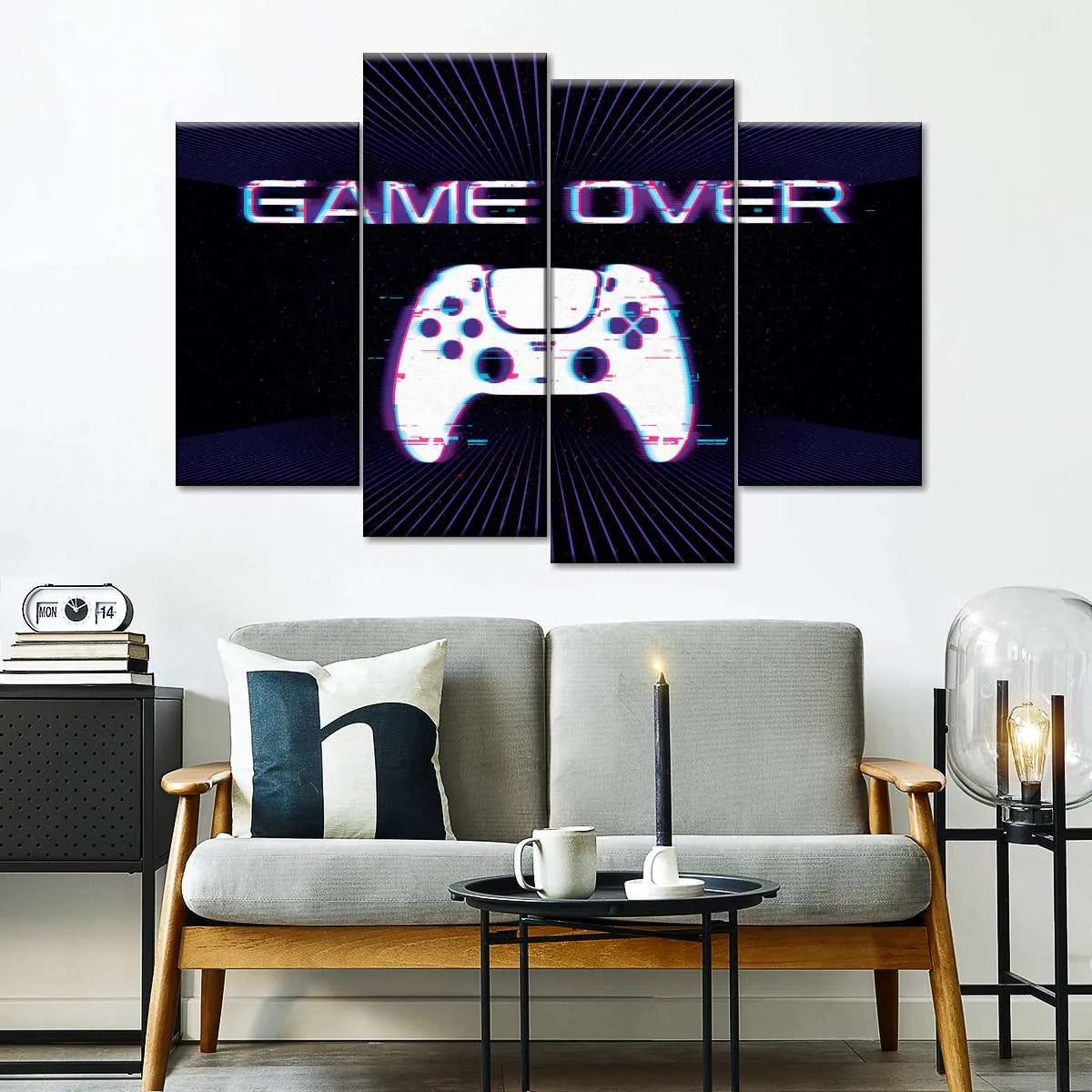 Game Over Controller Glitch Wall Art