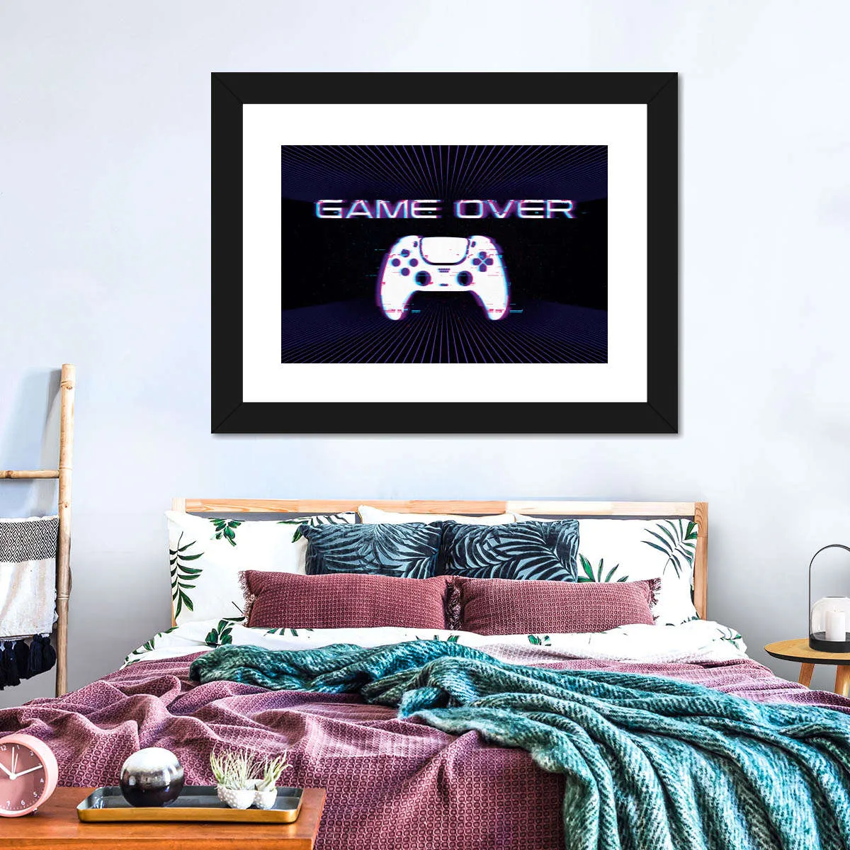 Game Over Controller Glitch Wall Art