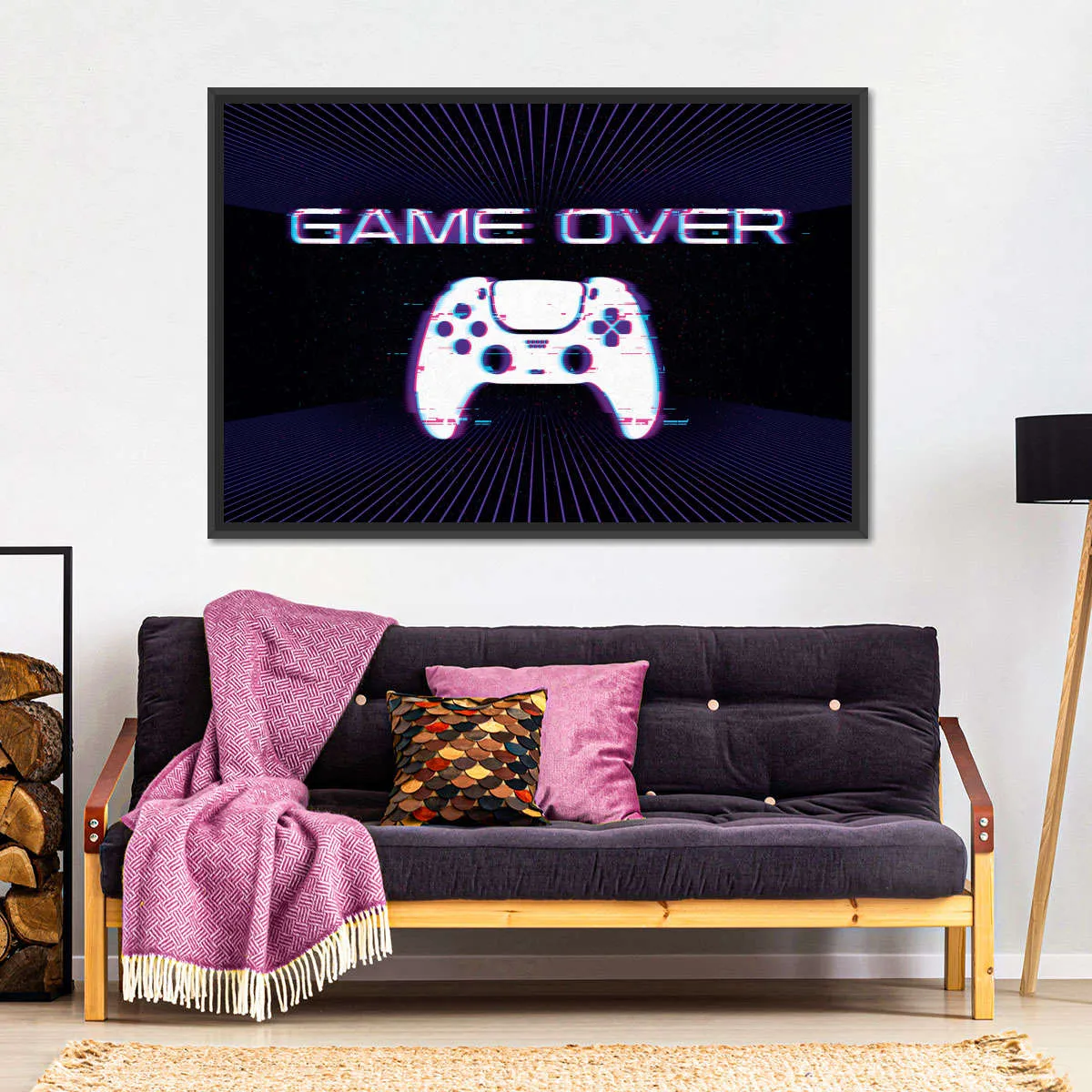 Game Over Controller Glitch Wall Art