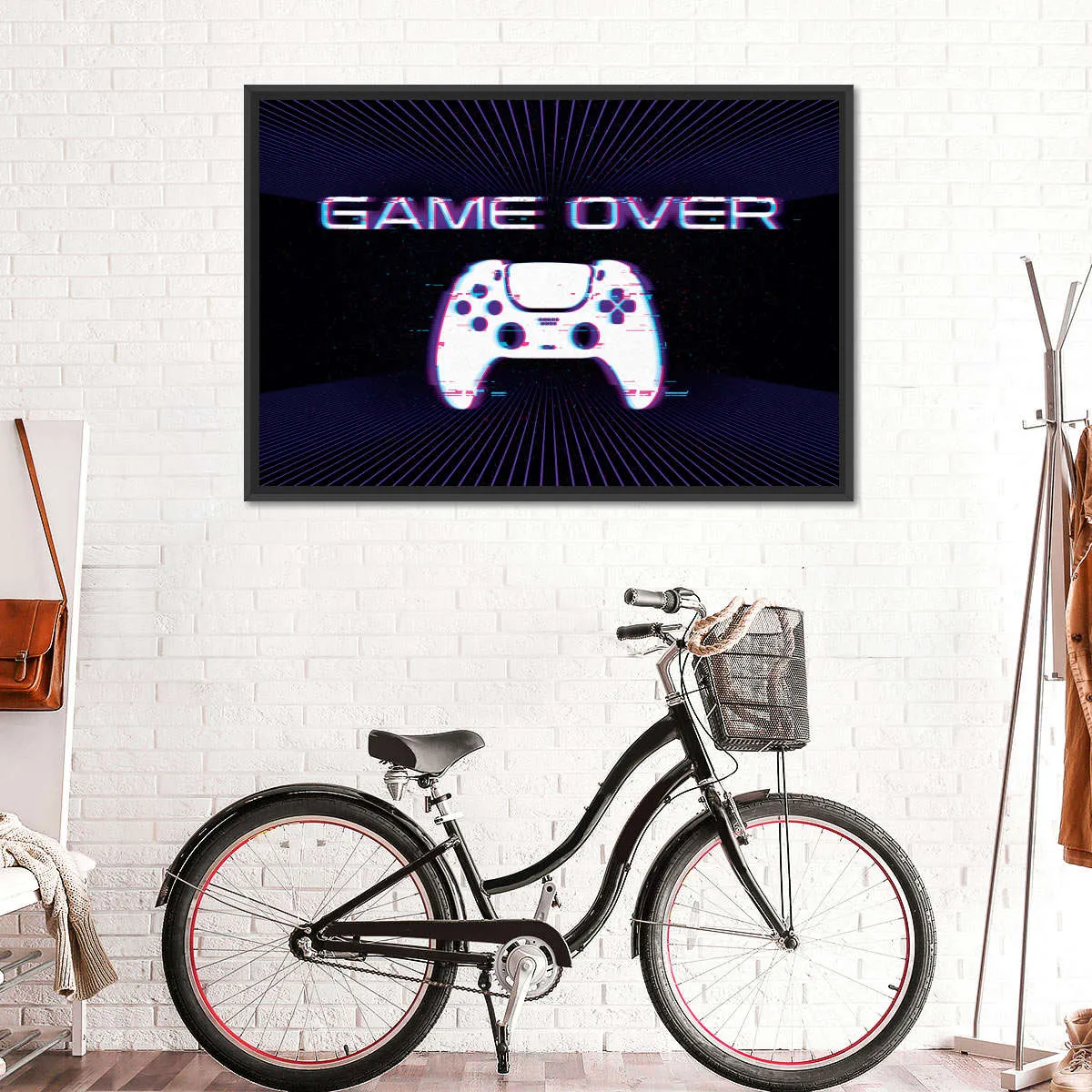 Game Over Controller Glitch Wall Art