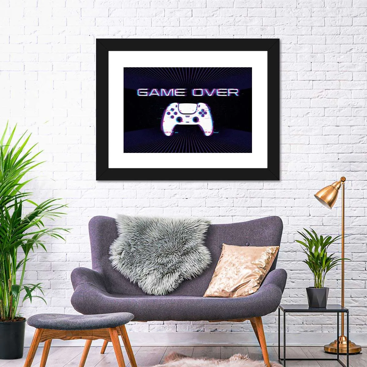 Game Over Controller Glitch Wall Art