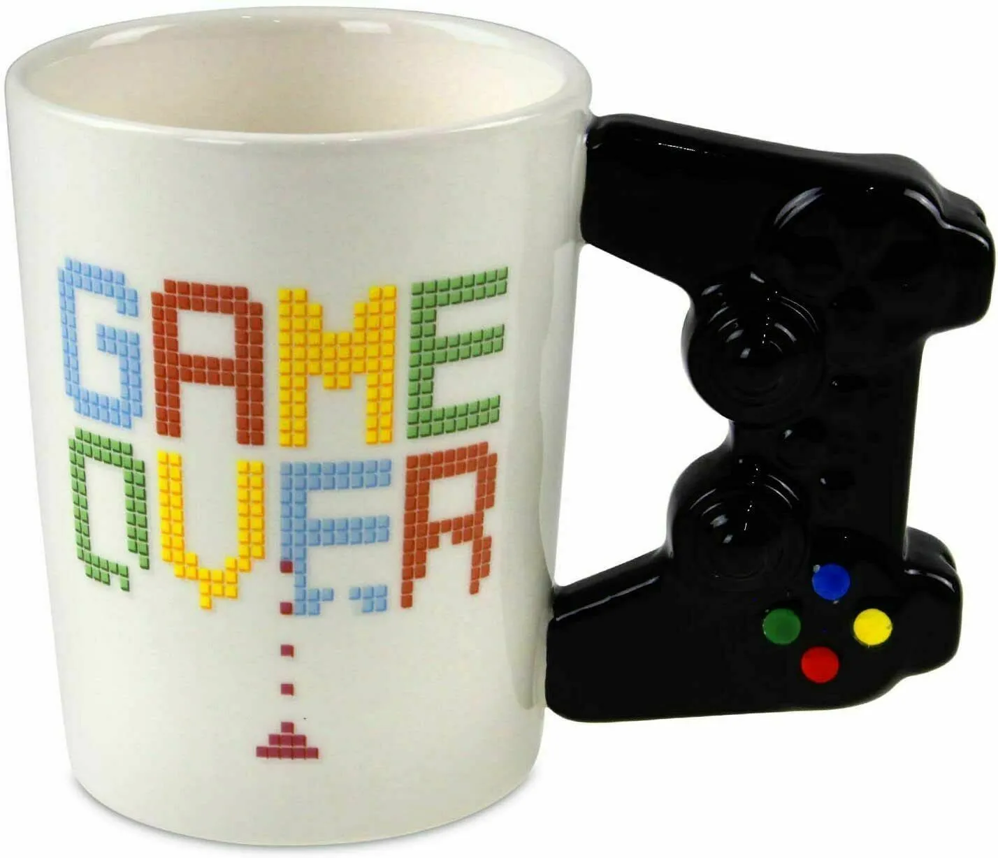 GAME OVER Game Controller Ceramic Shaped Handle Mug