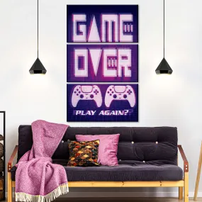 Game Over Play Again Sign Wall Art