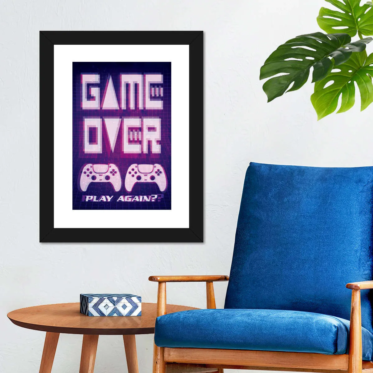 Game Over Play Again Sign Wall Art