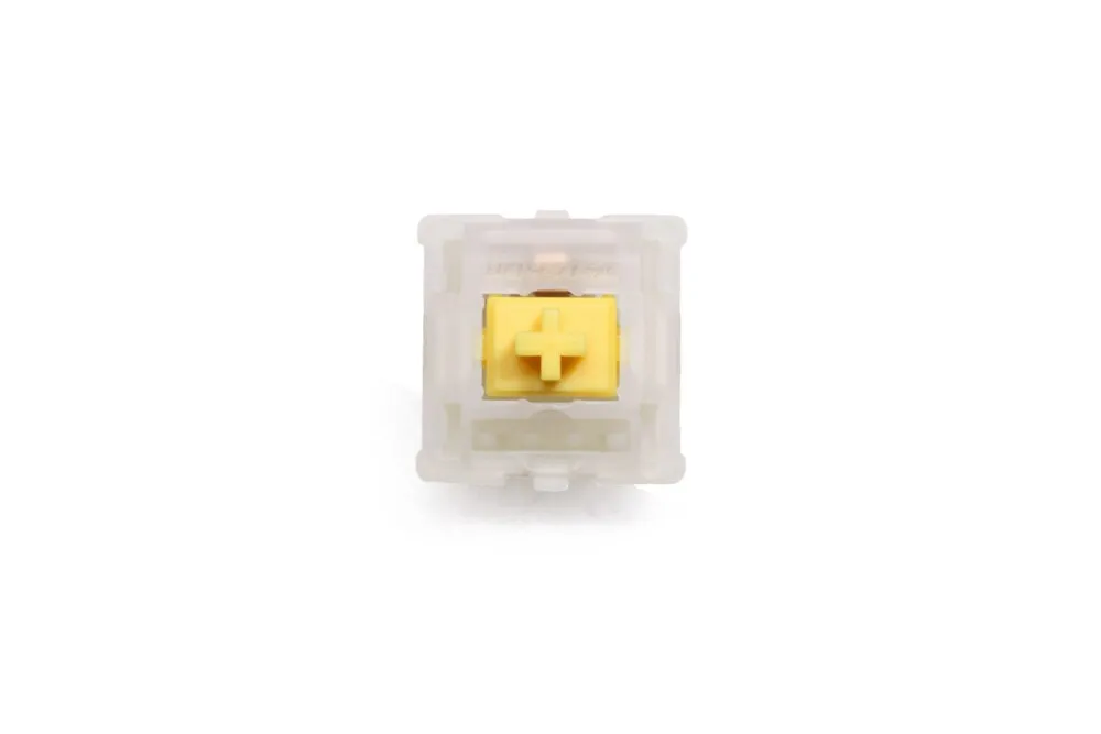 Gateron CAP Milky Yellow Switch V2 Extras 5pin RGB Linear 63g mx stem switch for mechanical keyboard 50m with Acrylic Base Case