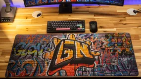 Glo Navy "Graffiti" Content Creator Collaboration Gaming Mouse Pad Deskmat