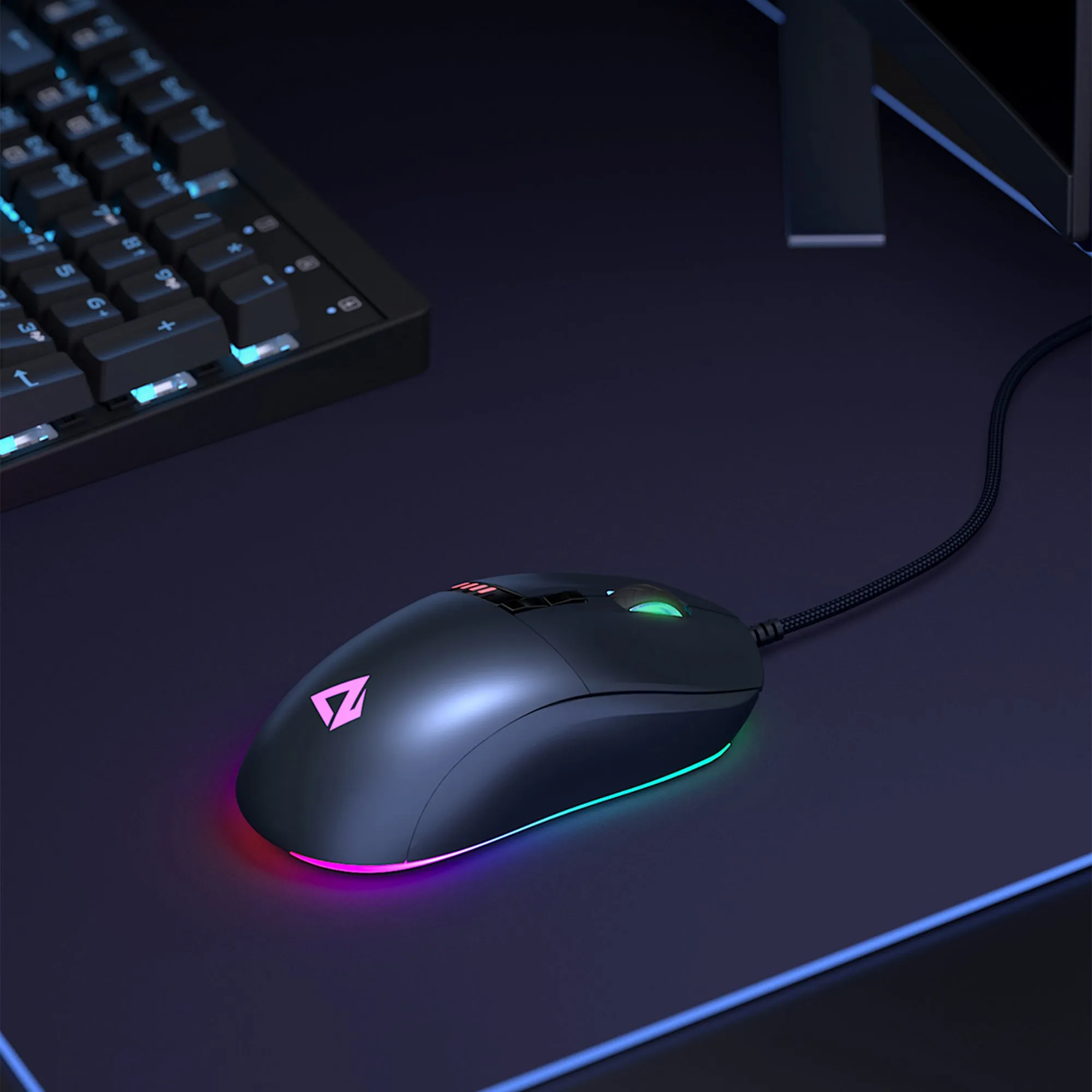 GM-F4 Knight RGB Gaming Mouse with 10000 DPI resolution - Wired