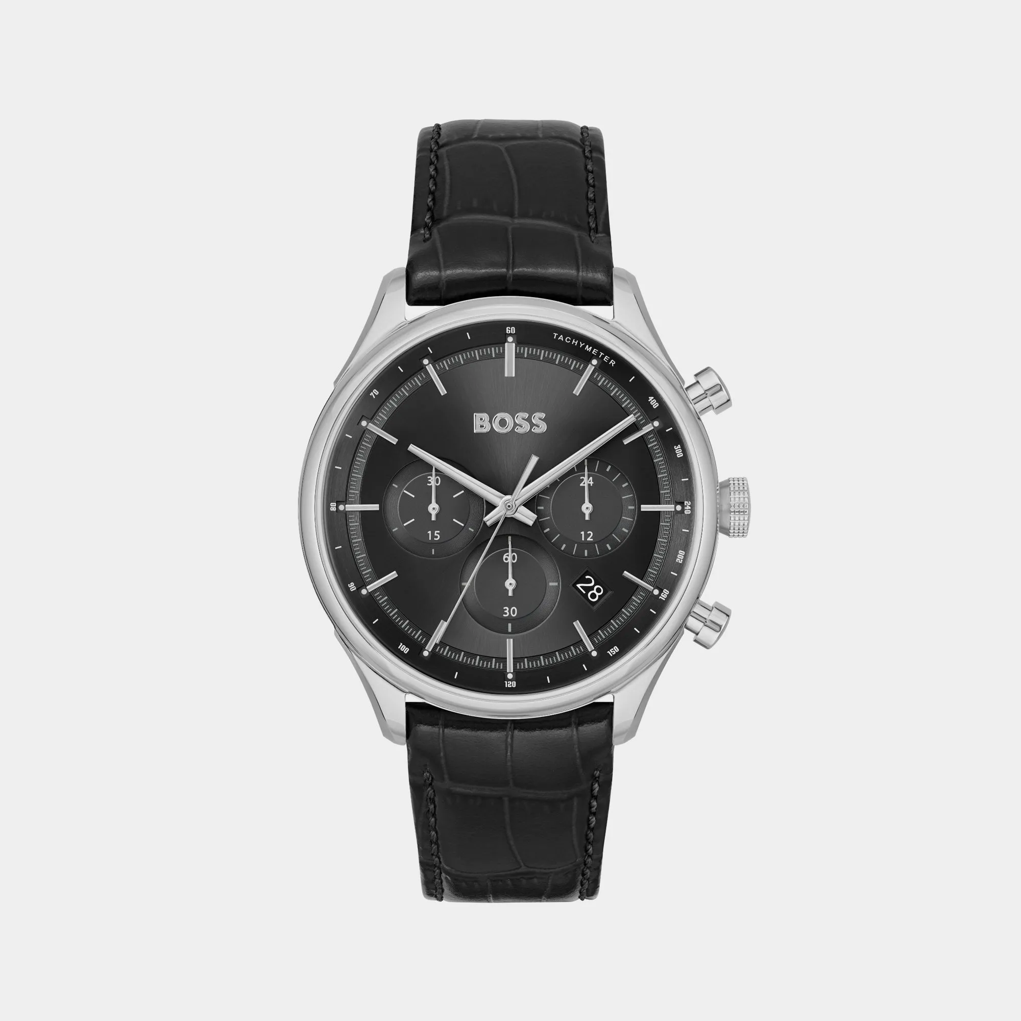 Gregor Men Black Chronograph Leather Watch 1514049