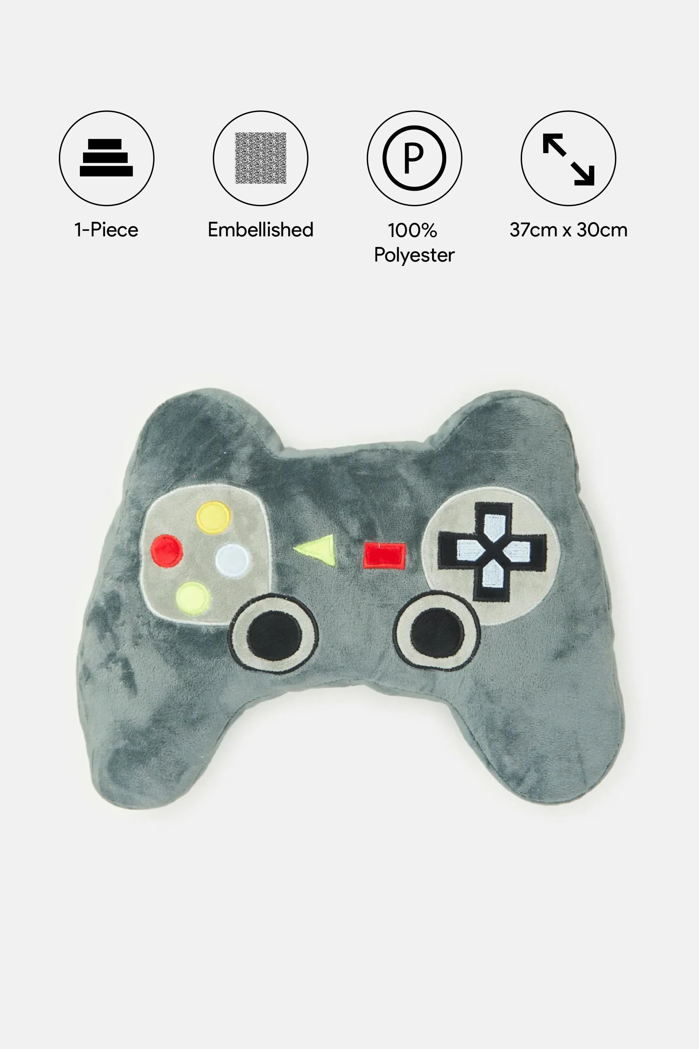 Grey Game Player Kids Cushion