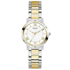 GUESS Womens 34 mm Dawn White Dial Stainless Steel Analog Watch - GW0404L2 (Not assigned,Not Assigned)