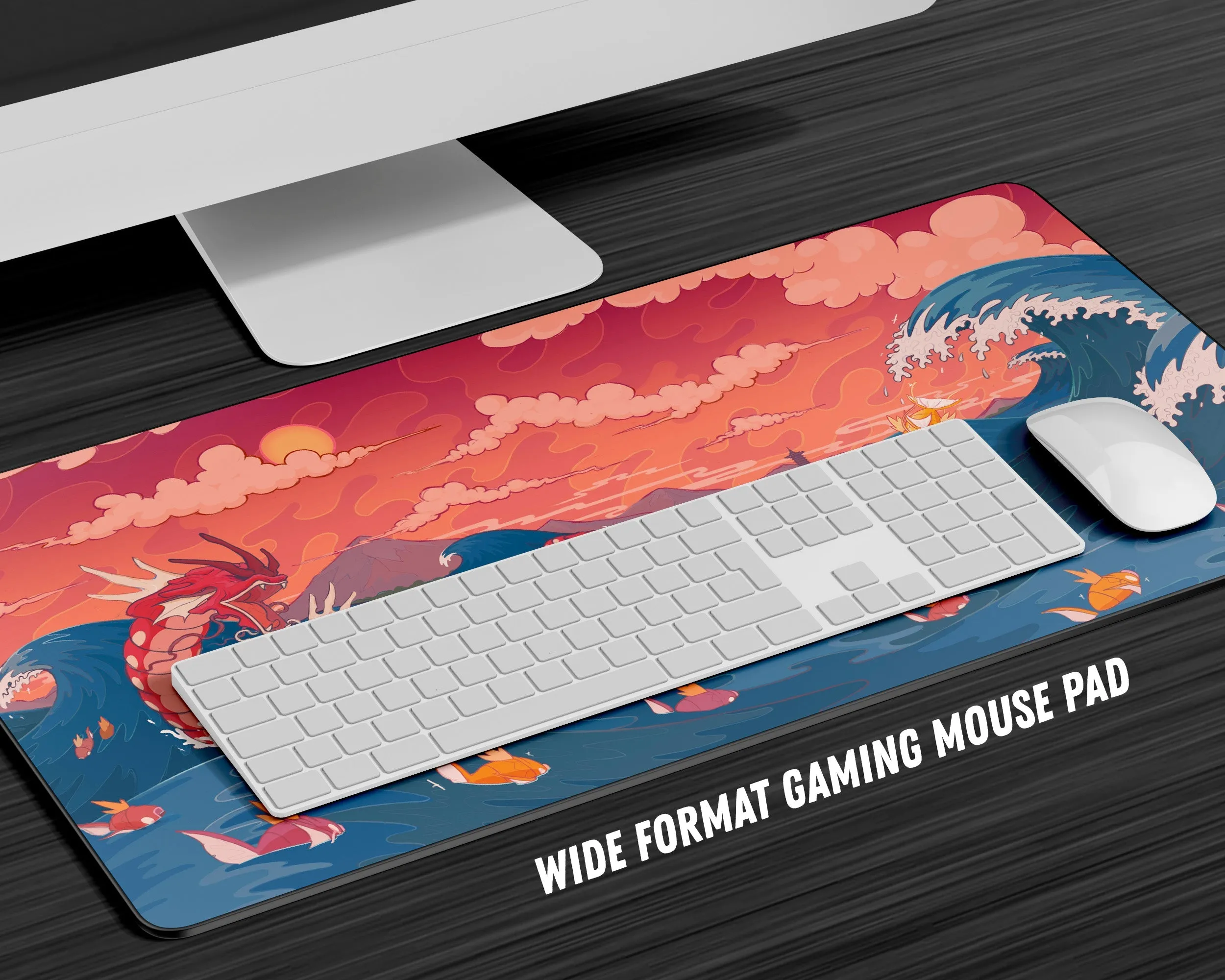 Gyarados Dragon Rage Waves Gaming Mouse Pad