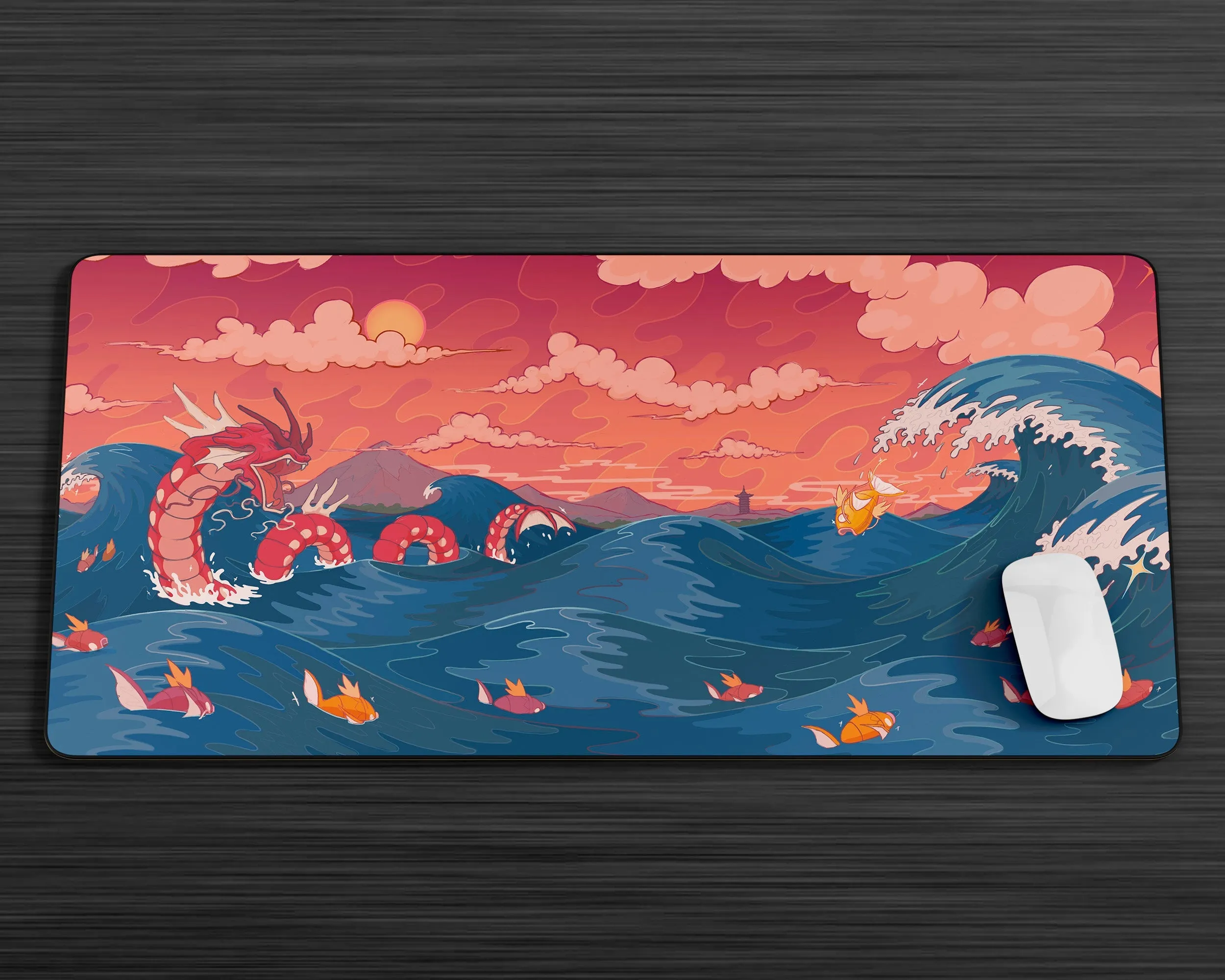 Gyarados Dragon Rage Waves Gaming Mouse Pad