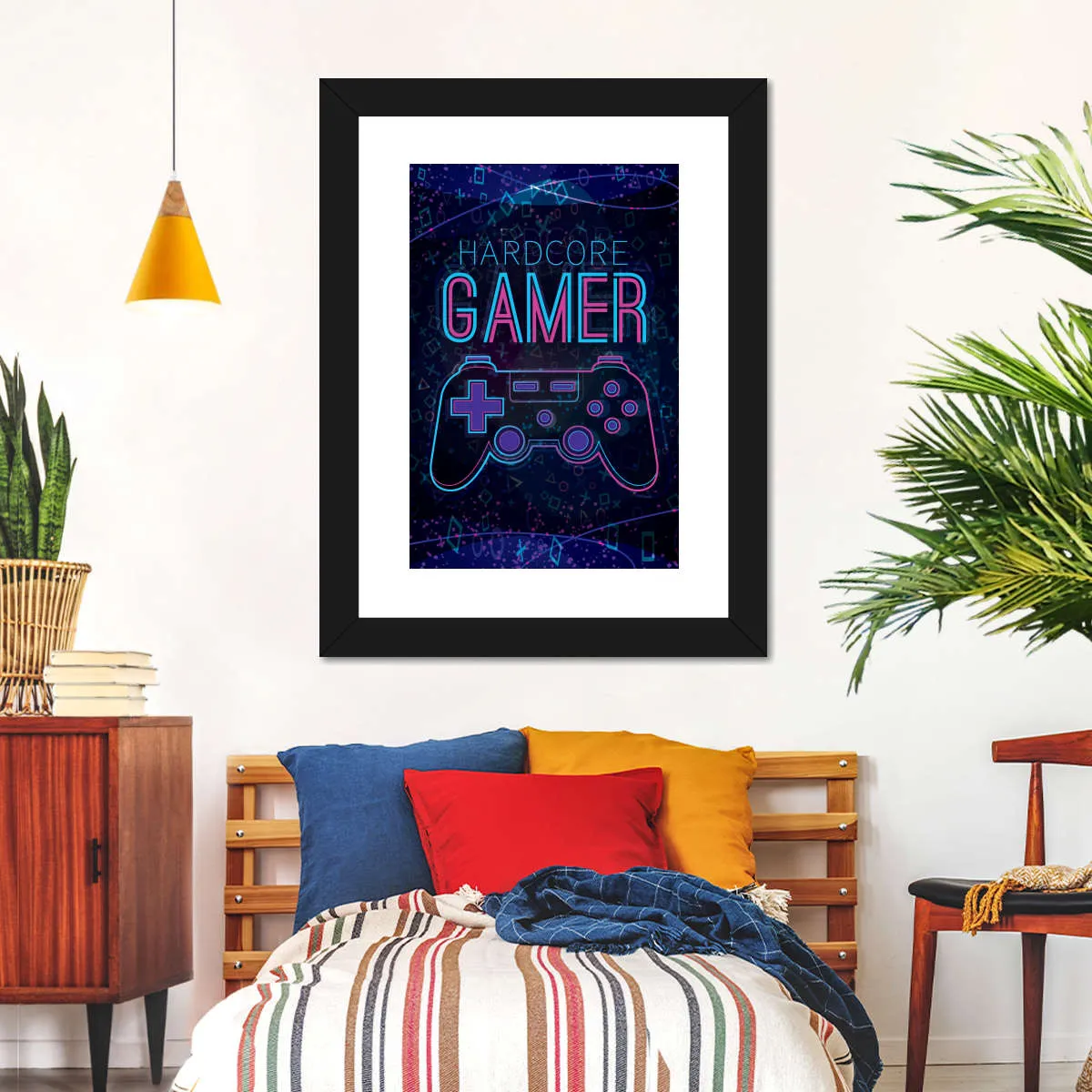 Hardcore Gamer Neon Sign Wall Art