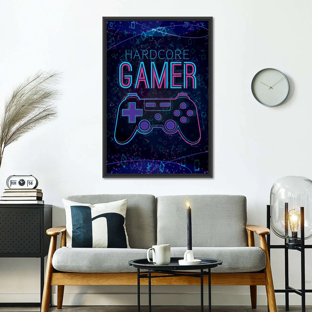 Hardcore Gamer Neon Sign Wall Art