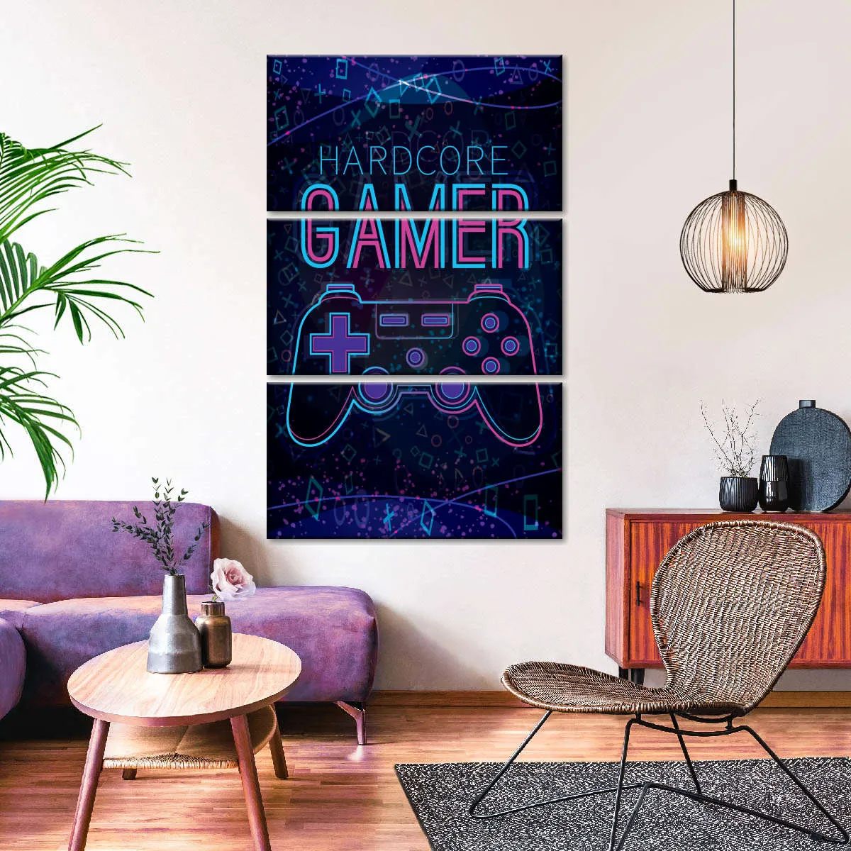 Hardcore Gamer Neon Sign Wall Art