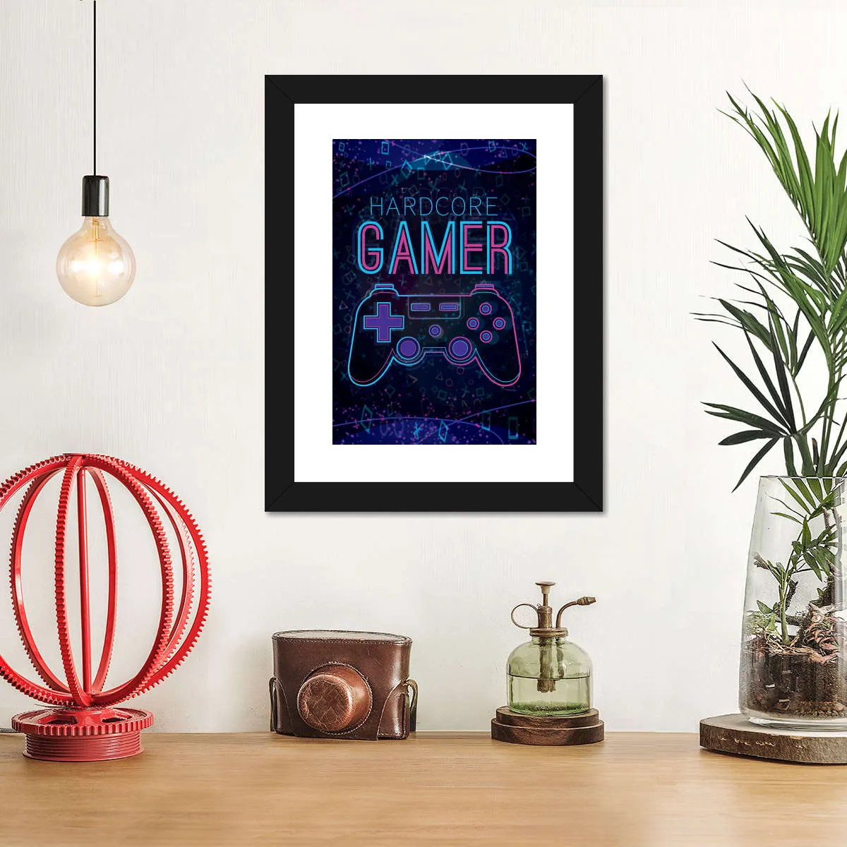 Hardcore Gamer Neon Sign Wall Art