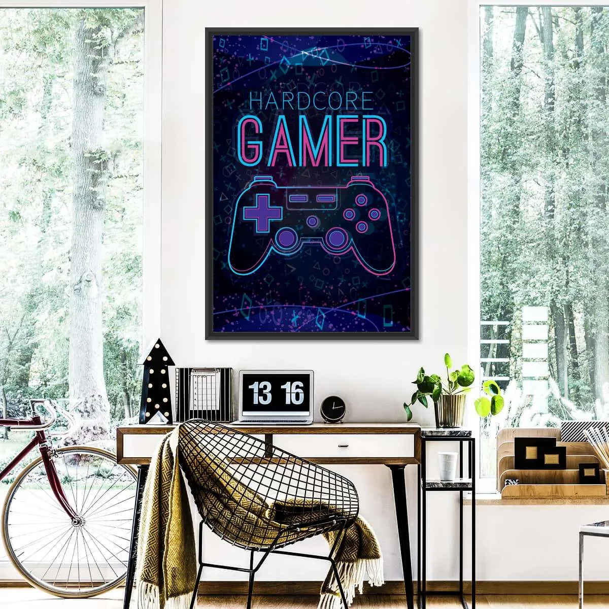 Hardcore Gamer Neon Sign Wall Art