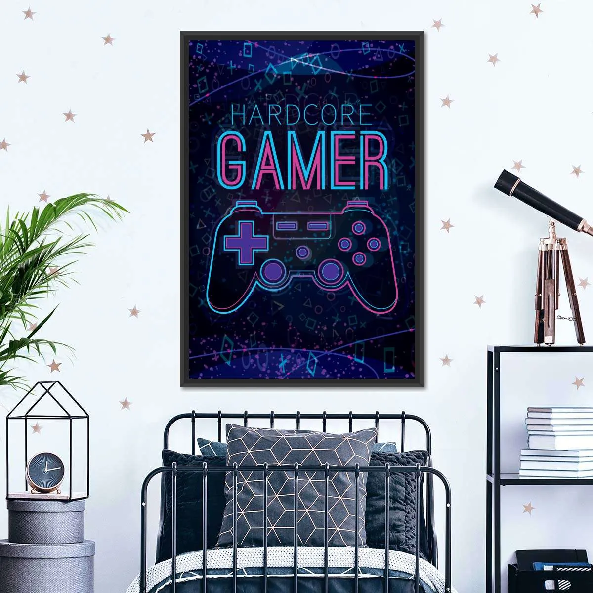 Hardcore Gamer Neon Sign Wall Art