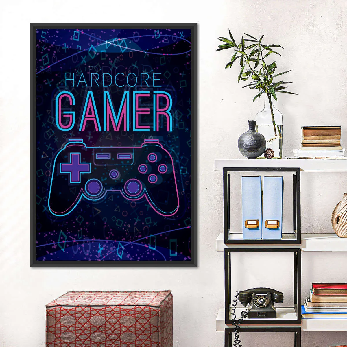 Hardcore Gamer Neon Sign Wall Art