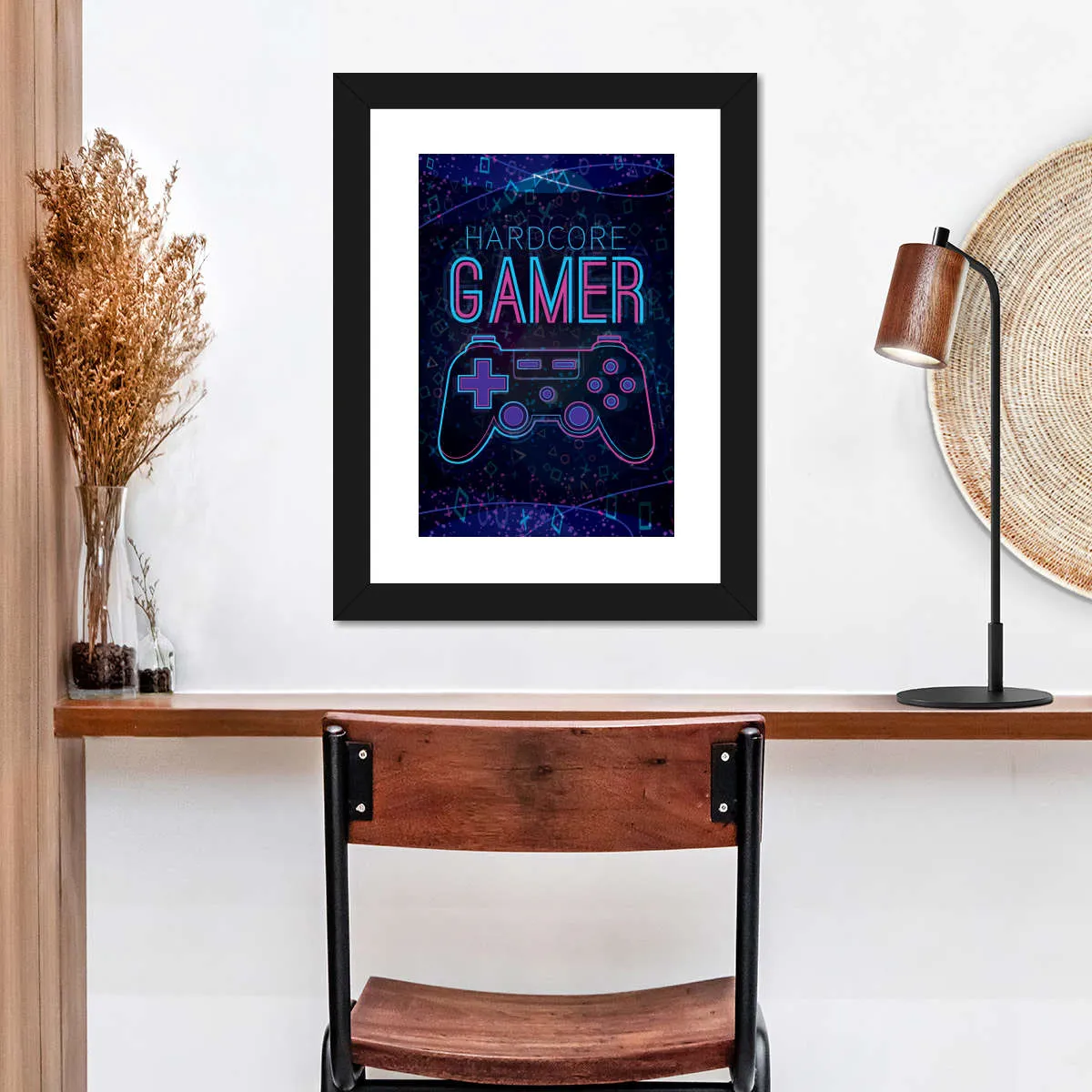 Hardcore Gamer Neon Sign Wall Art