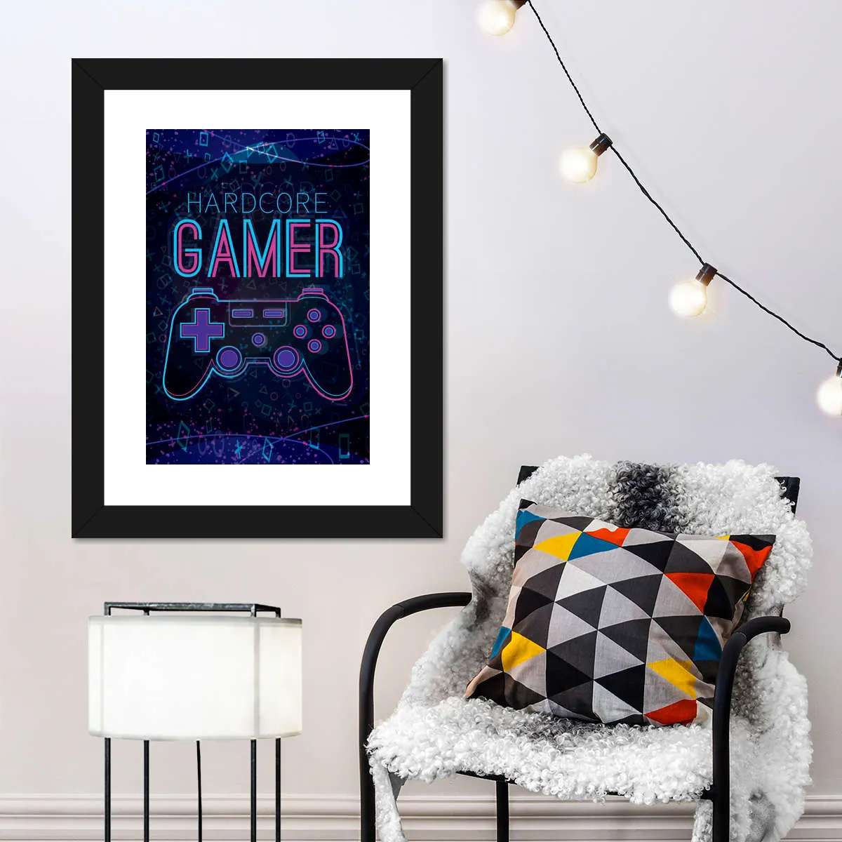 Hardcore Gamer Neon Sign Wall Art