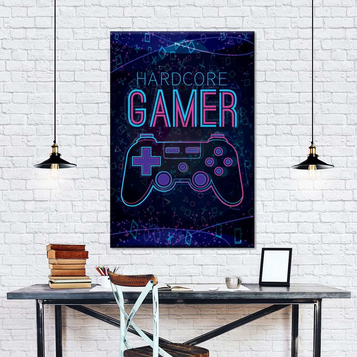 Hardcore Gamer Neon Sign Wall Art