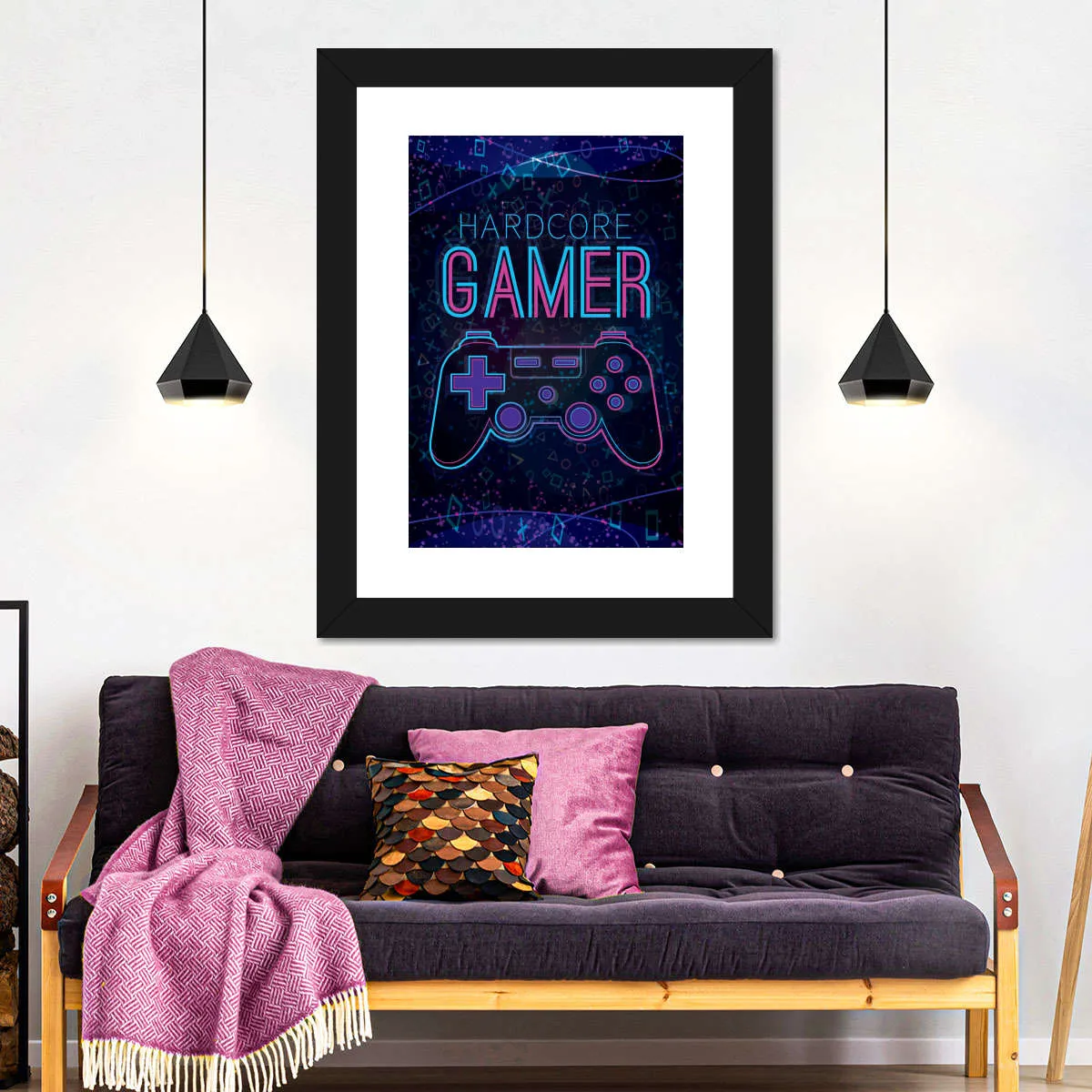 Hardcore Gamer Neon Sign Wall Art