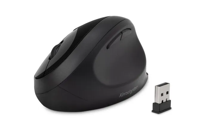 Kensington Pro Fit Ergo Wireless Mouse - Mouse - Ergonomic - 5 Buttons - Wireless - 2.4 Ghz, Bluetooth 4.0 Le - Usb Wire